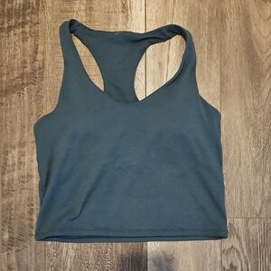 Vuori Halo Performance Crop Tank Top in Dark Teal
